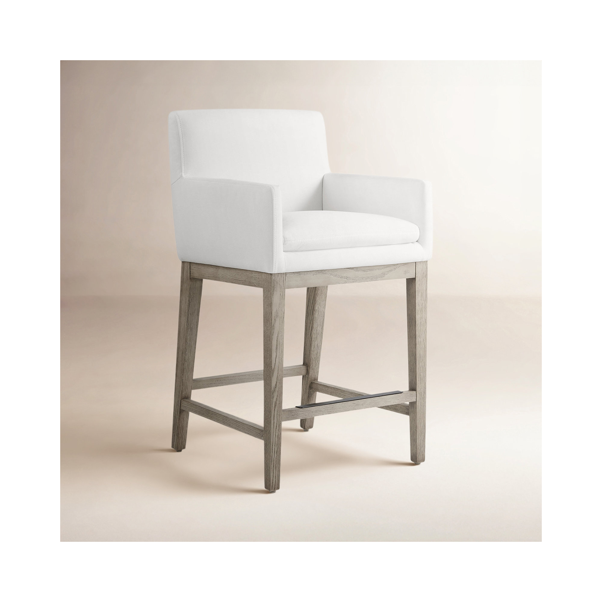 Bethea 25.98'' Counter Stool With Arms, Prestige Pearl Tweed