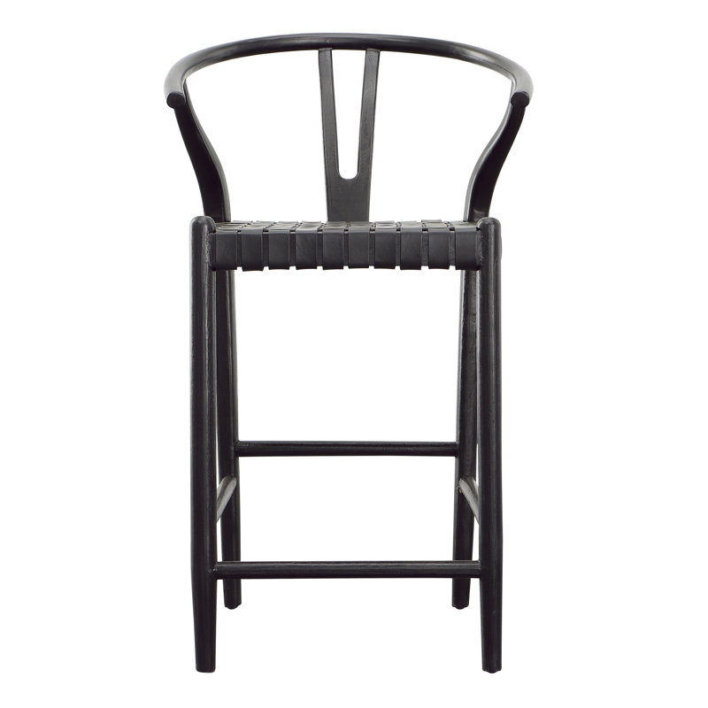 Tabouret de comptoir en teck Bernice
