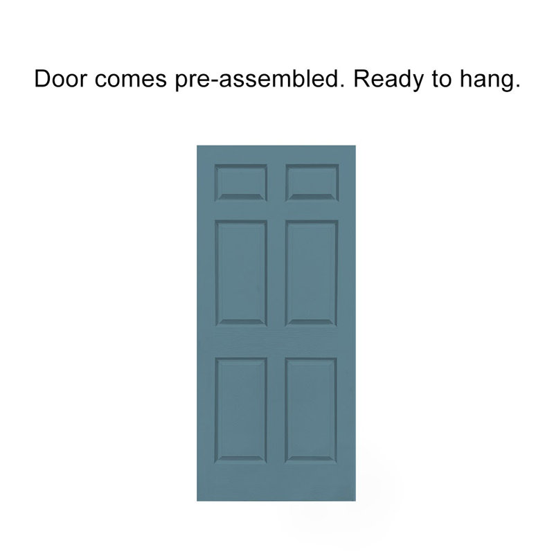 Dignity Blue MDF Bi-Fold Barn Door with Black Hardware, 30" x 80"