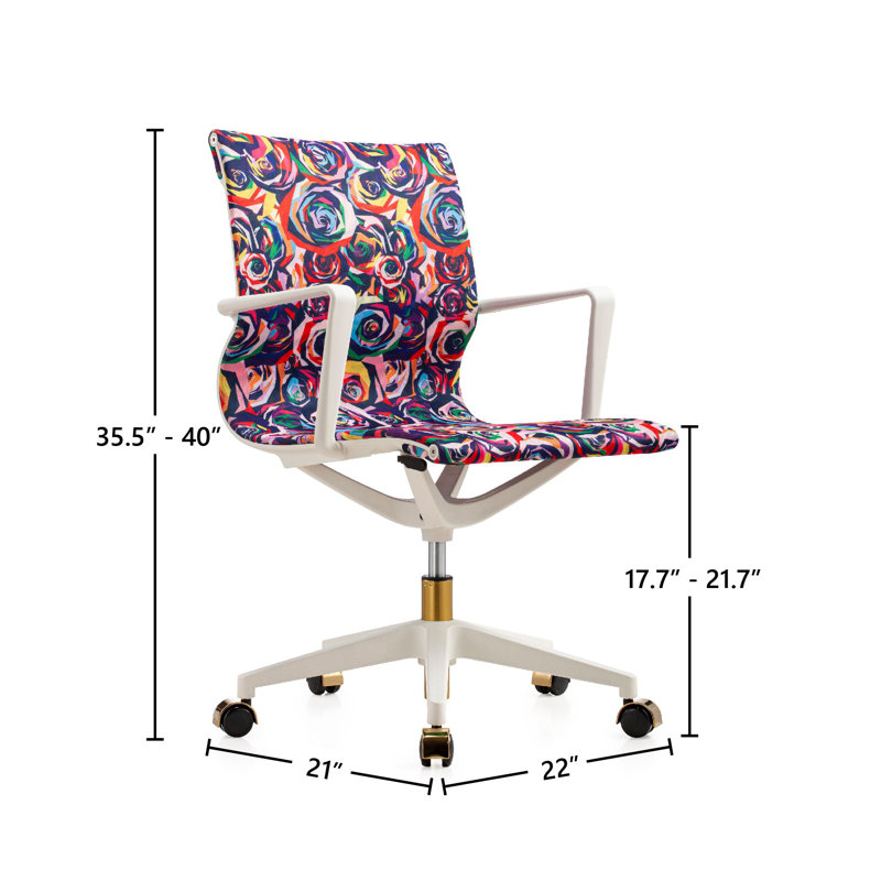 Task Chair, Gold/White