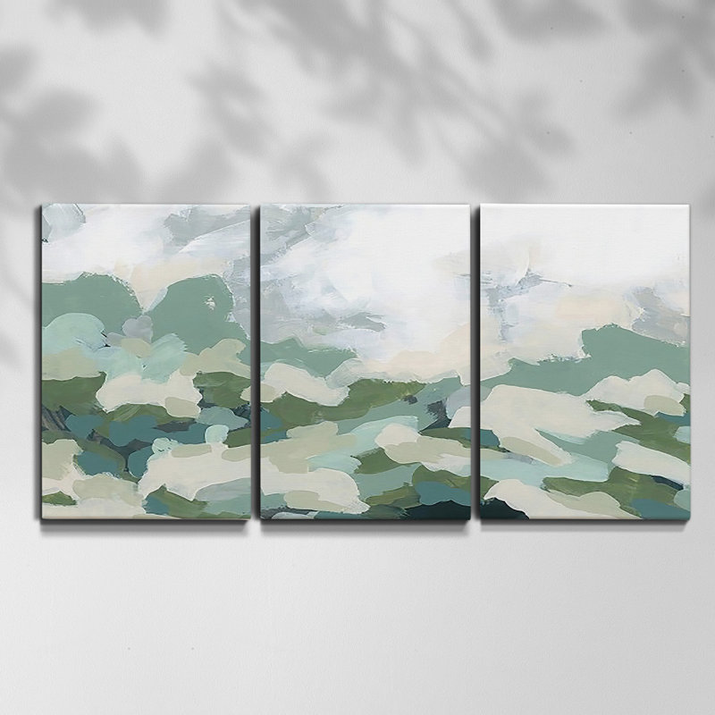 «Landscape Study», ensemble de 3 pièces encadrées, H 27 po x l 54 po x P 2 po