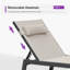 Structure d'extérieur surdimensionnée en aluminium pour chaise longue de piscine avec table d'appoint et roues-1454203797