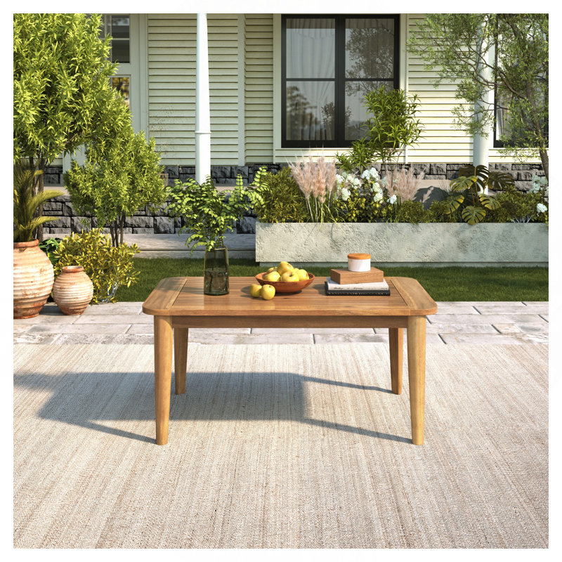 Table basse d'extérieur en bois d'acacia