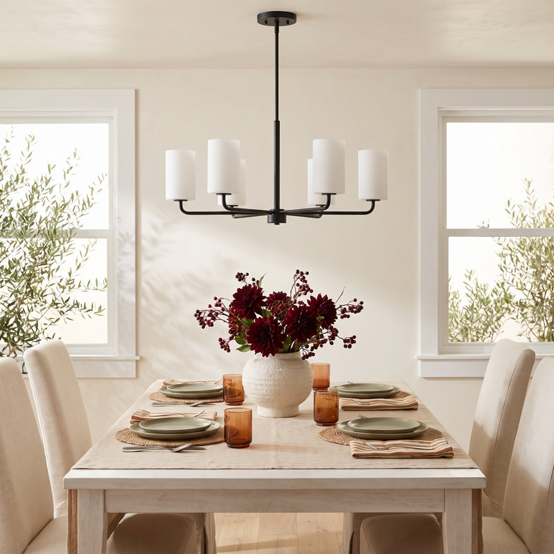 Vivien Vincente 6 - Light Chandelier, Matte Black, No