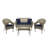 Yamada 4 - Person Patio Conversation Set with Cushions-37026431-37026428