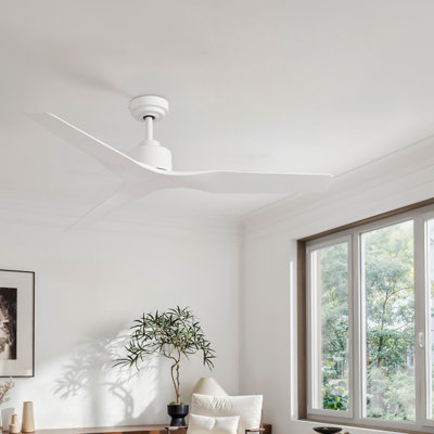 Ventilateur de plafond intérieur / extérieur 52 po Zephyr sans lumière, télécommande, ventilateur de plafond sans lumière - blanc mat