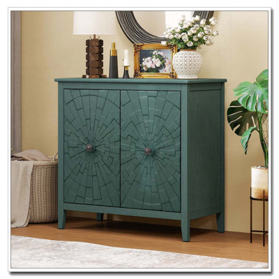 Sideboard Cabinet with Carved Roman Column Legs