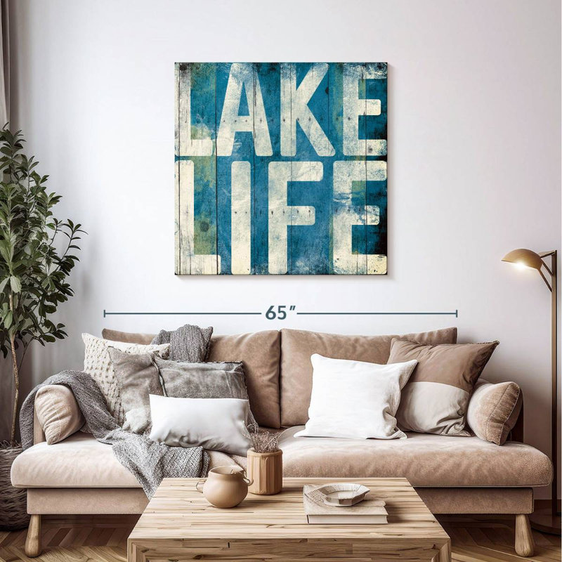 Bleu clair Tergel Lake Life, H 39 po x l 39 po