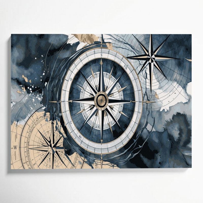 Art mural sur toile bleu, H 12 po x l 18 po