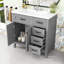 Meuble-lavabo simple 36 po avec plateau en céramique Nikan-930158368
