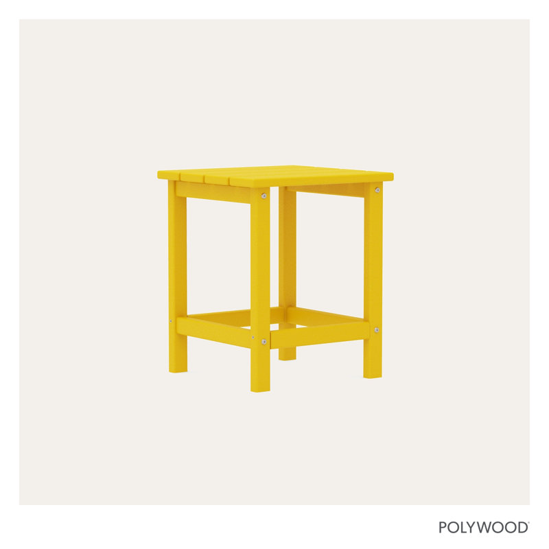 POLYWOOD Long Island 18" Side Table, Lemon