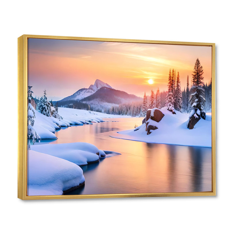" Winter Alaskan Beauty IV ", Gold Floater Framed, 30" H x 40" W x 1.5" D