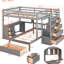 Space Full Over Twin Bunk Bed In Grey With Desk And Multiple Storage Compartments Comfortable Convenient Options