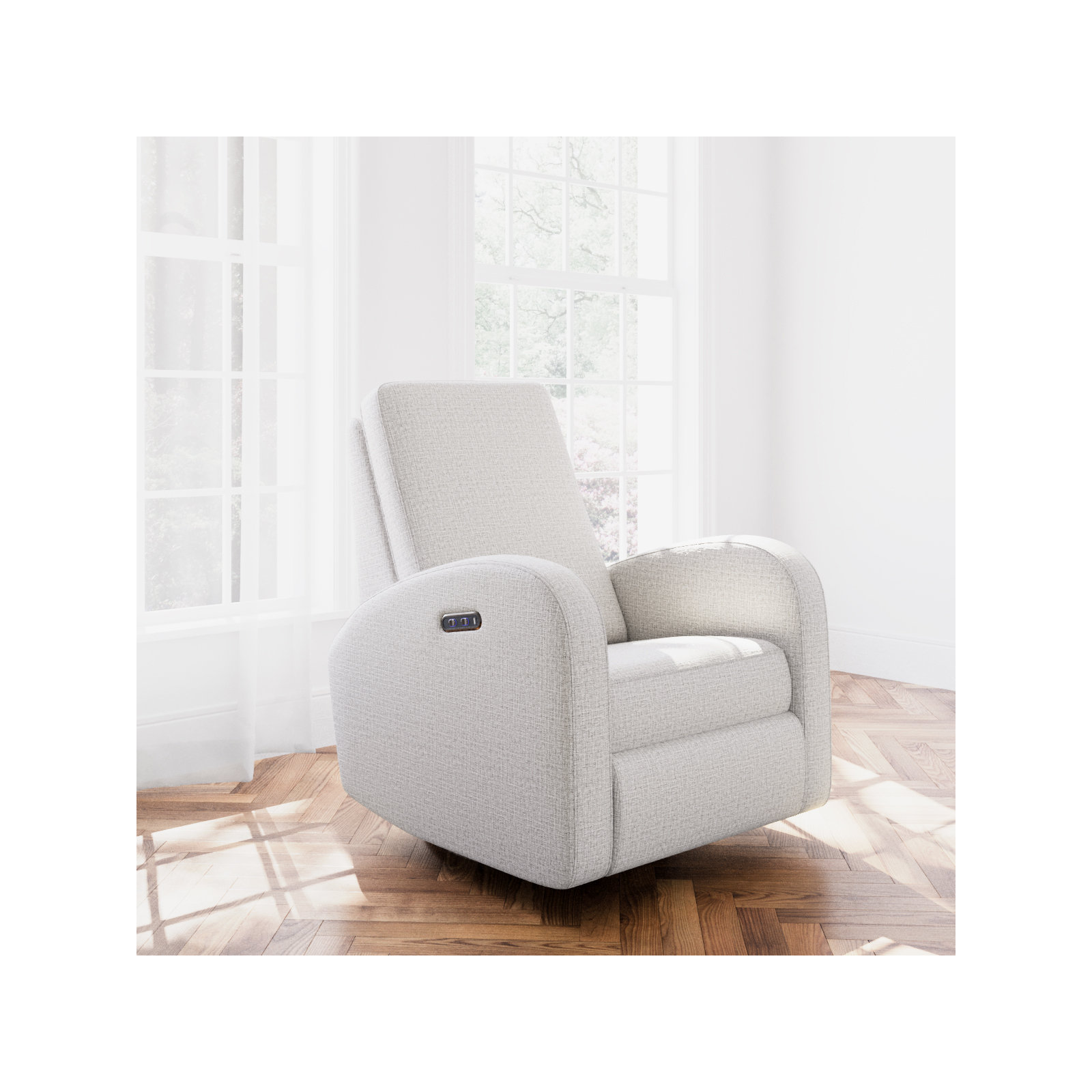 Santa Monica Swivel Power Recliner Glider, Steel Basketweave