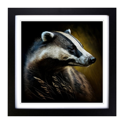 Badger Gestural Art - Framed Print