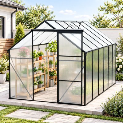 Serre en polycarbonate 6 x 12 pour l'extérieur noir
