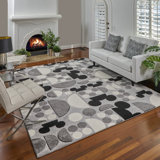 Licensed Disney Bravo Mickey Mouse Spheres Black/White/Gray Indoor Area Rug