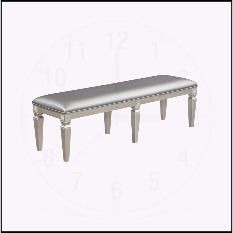 Charming Upholstered Long Bench with Sparkling Accents for Various Rooms
