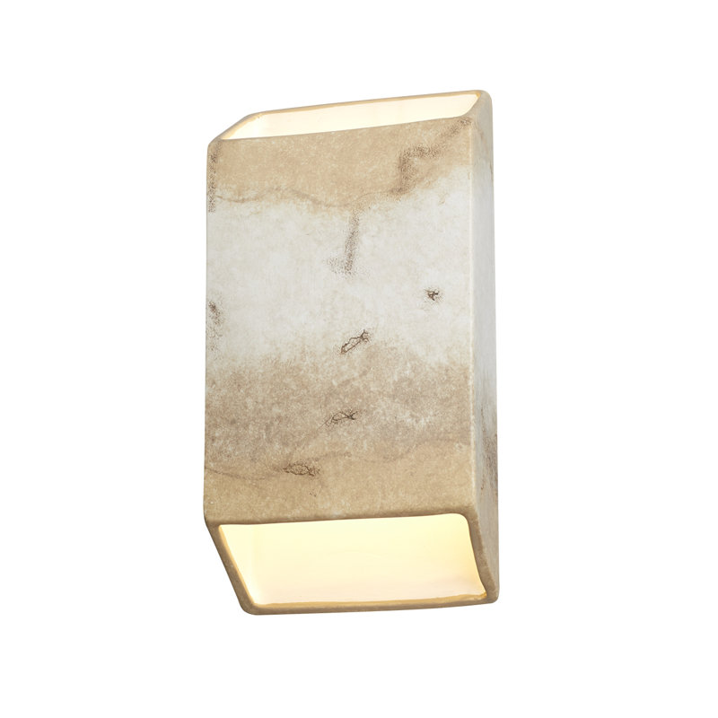 Caeli Ceramic LED Wall Sconce, Hammered Pewter