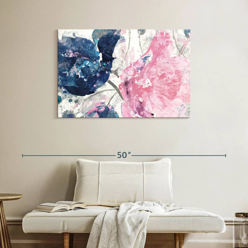 Avery Fireworks Abstract Navy Blue Flower, 26" H x 39" W