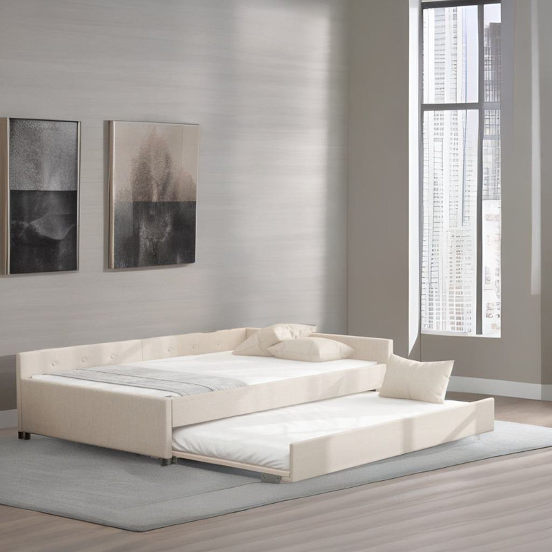 Lit plateforme tapissier Ahell, Double