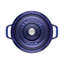 Staub Cast Iron 24cm Round Roaster/Cocotte, 3.8L, Dark Blue, Dishwasher Safe-572429466-572429468