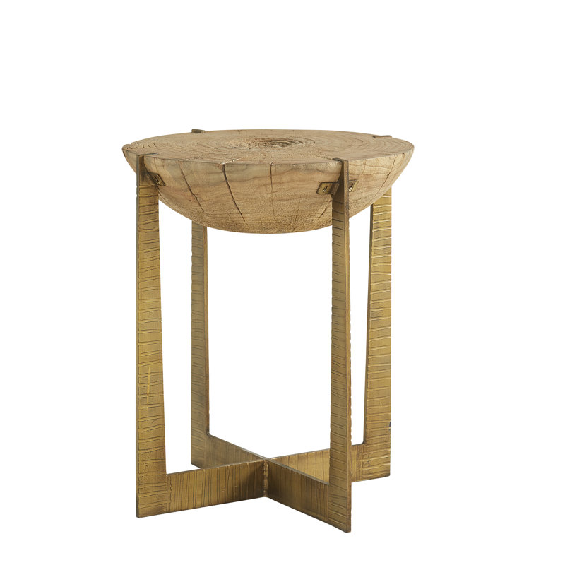 Table de bout à pieds croisés en bois massif