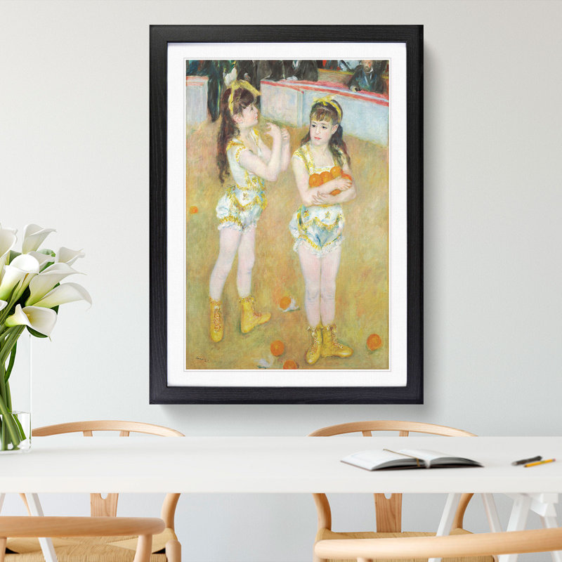 Acrobats at the Cirque Fernando by Pierre-Auguste Renoir - Picture Frame Painting, 48cm H x 36cm W x 2cm D, Black Framed