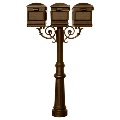 Hanford Aluminum Post Mounted Mailbox