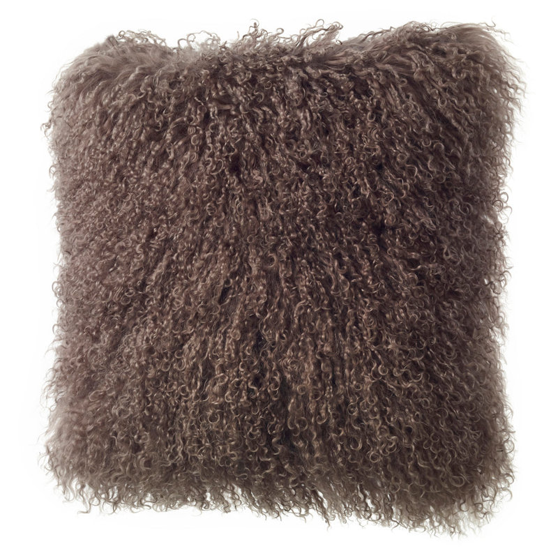Coussin en fibre de mouton fibre de Auskin Longwool, Portobello, H 20 po x l 20 po