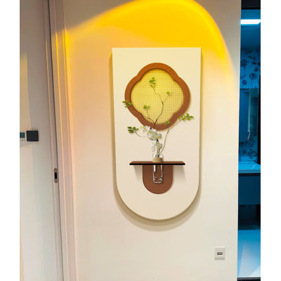 Ancient-Style Bamboo-Woven Hydroponic Green Plants With Led Wall Decorations