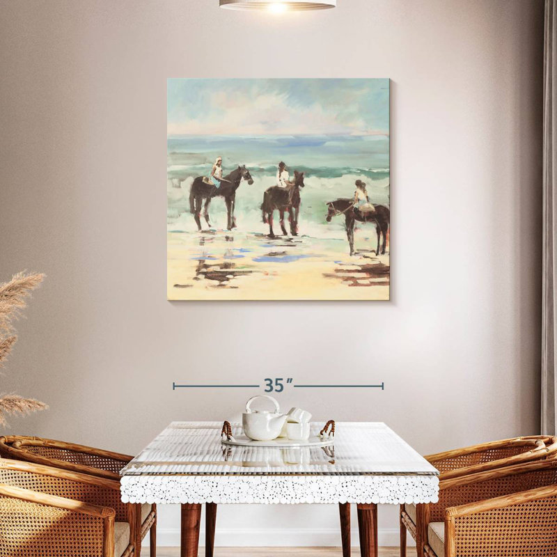 Brampt Ladies On Horses, 36" H x 36" W