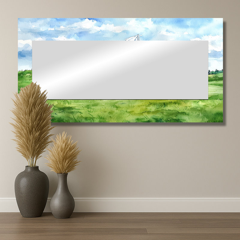 Golf Course Champion Horizon I - Miroir mural décoratif sport - imprimé sur métal, 28 po x 55 po