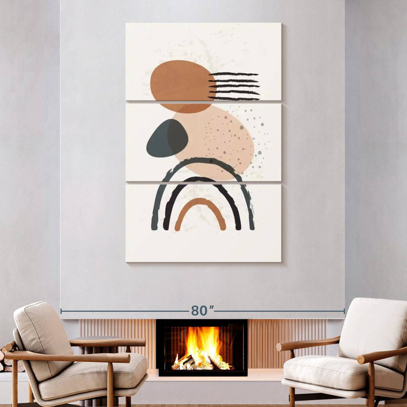 Avery Boho Abstract Neutrals, 74" H x 48" W