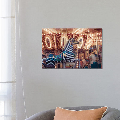 Zebra Carousel - Wrapped Canvas Print