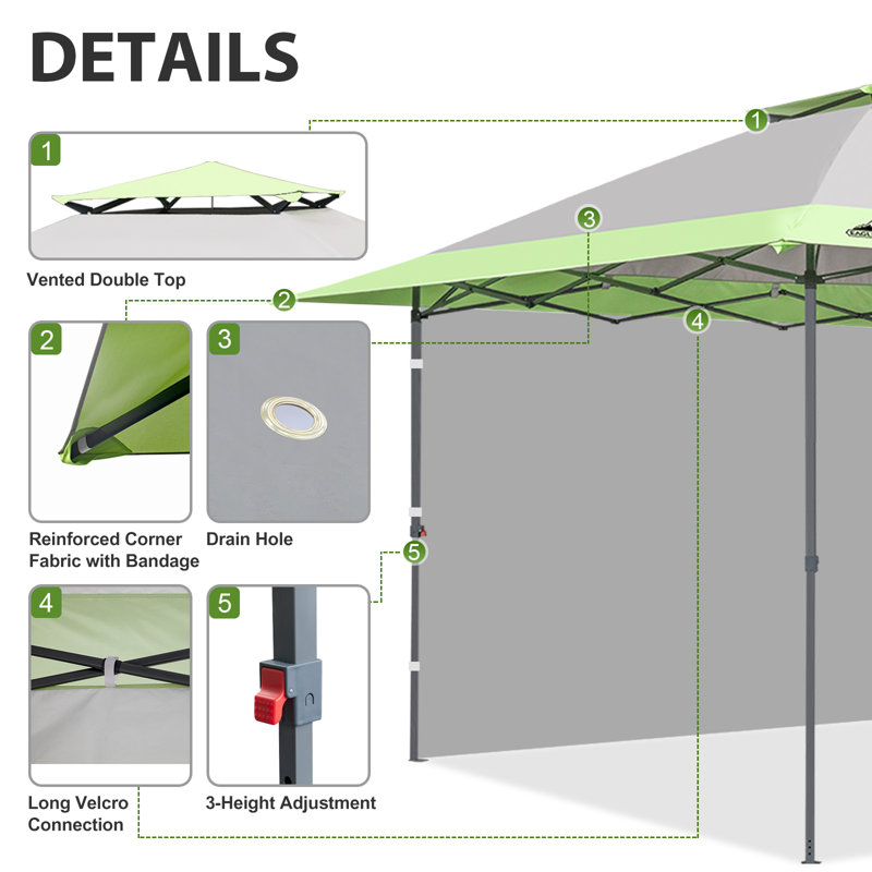 Eagle Peak 13x13 Gray Pop-Up Canopy Tent with Sidewall