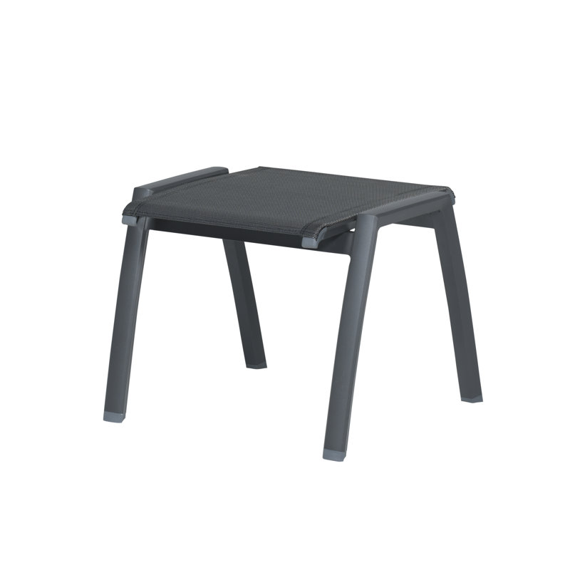 Getz Metal Outdoor Ottoman, Coal black