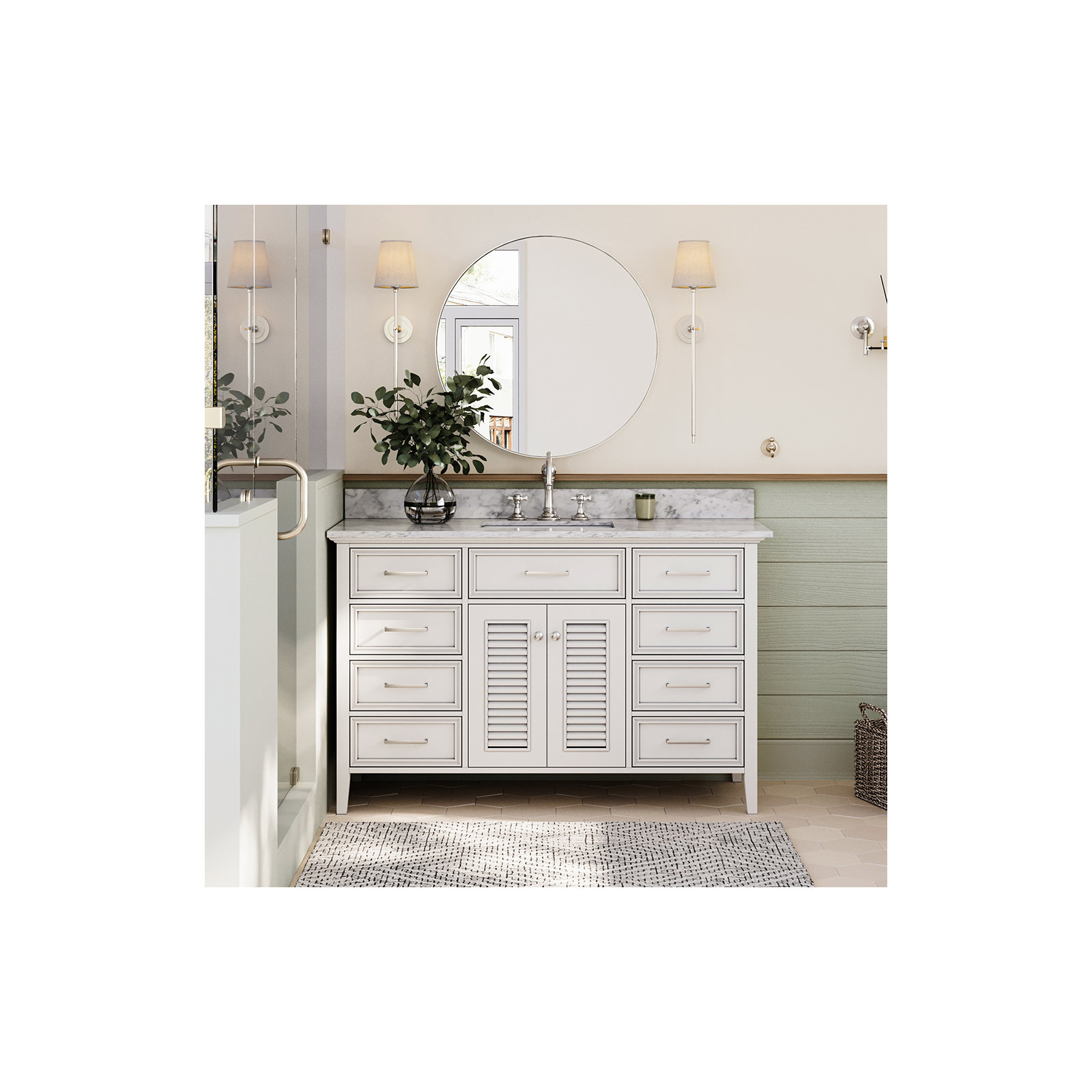 55'' Single Bathroom Vanity, White