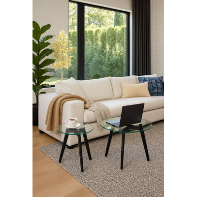 Ensemble de 2 tables gigognes modernes Ely