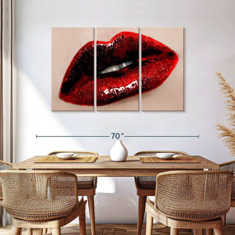 Shuttleworth Dark Red Lips, 36" H x 57" W