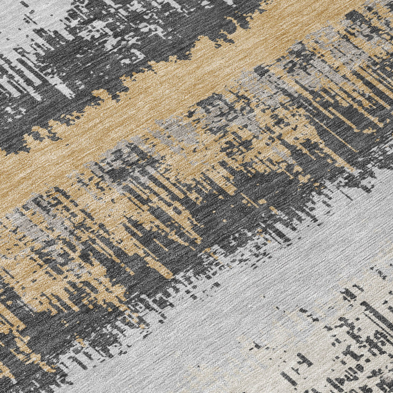 Tapis intérieur / extérieur gris lavable Nyelle , 2'3" x 7'6"
