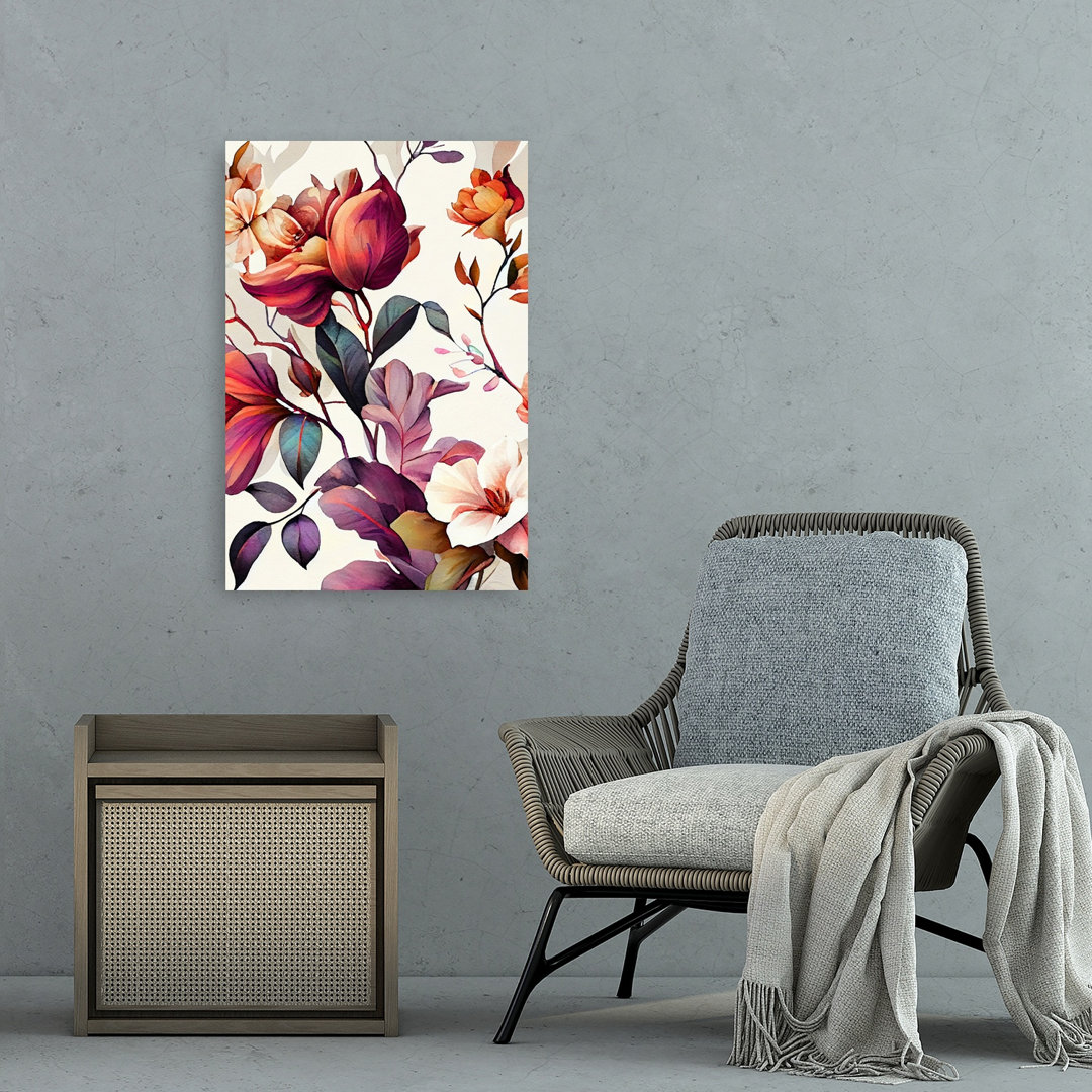 Vibrant Floral Elegance Abstract Contemporary Flower Nature Wall Art Print