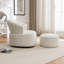 Chaise pivotante rembourrée en polyester avec repose-pieds-561283669