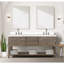Ensemble de meuble-lavabo double en chêne l 72 po x P 22 po, comptoir en quartz blanc et robinet-2030642533