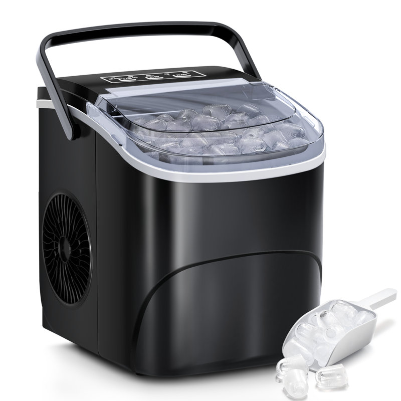 Ice Maker For Countertop, 9 Bullet Ice Cubes In 6 Mins, 26.5lb/24h, Ultra Fast Portable Ice Maker Machine With Auto-cleaning, Basket And Scoop, Ideal For Home, Kitchen, Camping, Rv