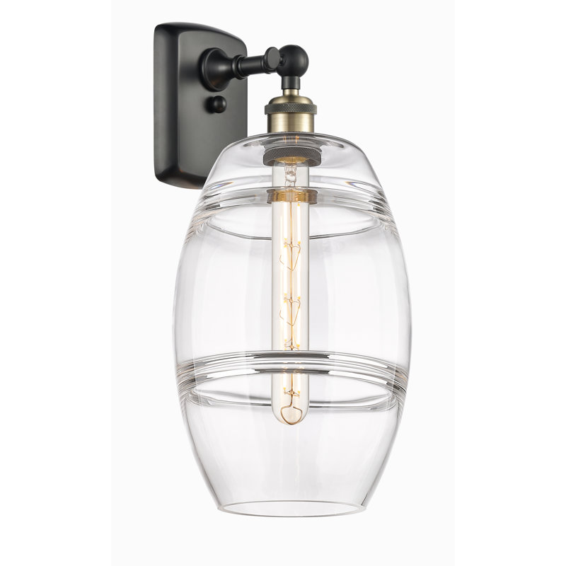 Applique murale en acier Bettylou, Laiton antique noir, H 10,88 po x l 8 po x P 8,13 po, Transparent