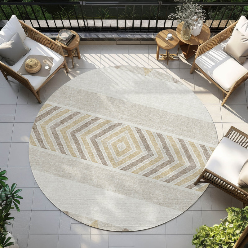  Chayden Area Rug with Non-Slip Backing, Round 8'