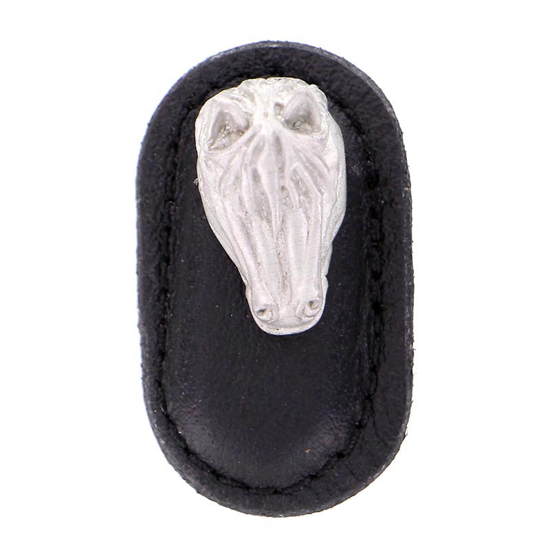 Poignée fantaisie 1,75 po Equestre, Noir, Nickel satiné