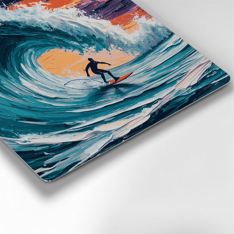 Art mural en métal Sports Surfing Blue