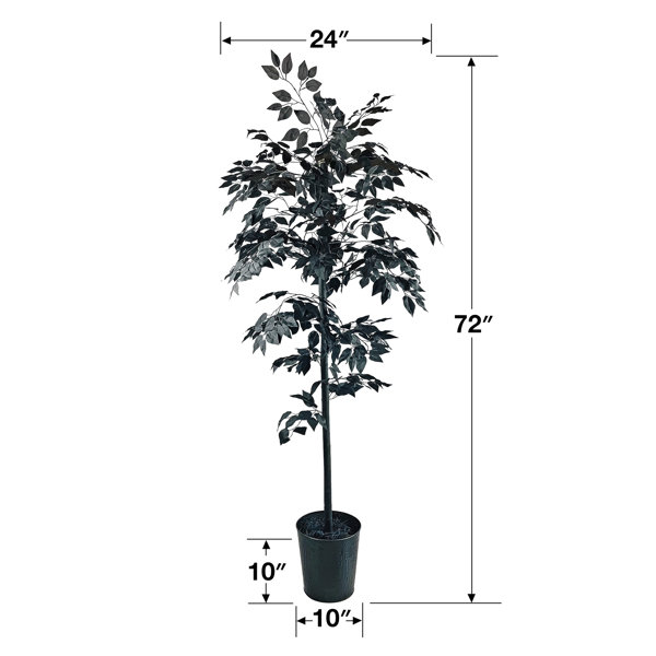 Árbol de ficus falso Loehr de 72'' en maceta de metal